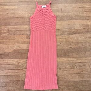 Old Navy coral knit sleeveless knee length sheath dress size small S
 b70